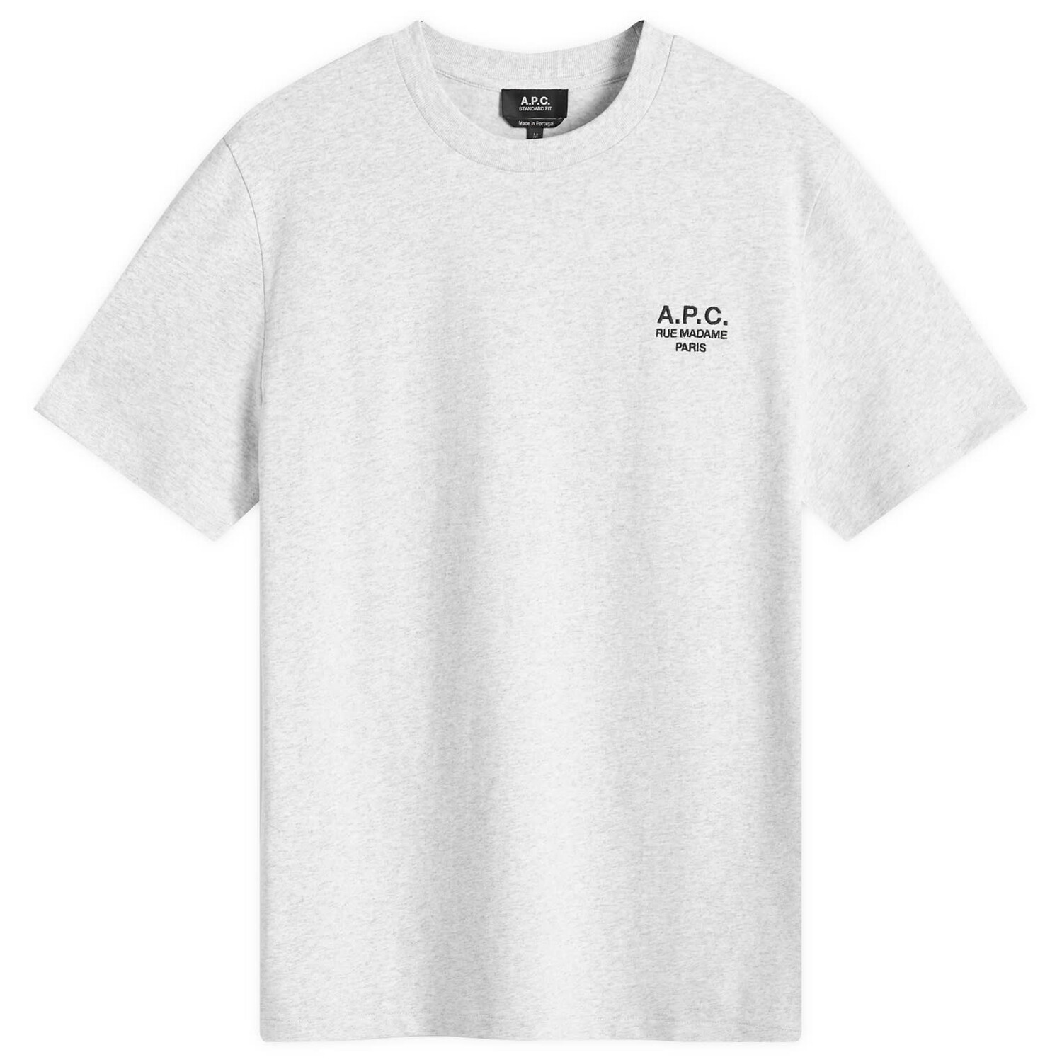 

Футболка A.P.C. Rue Madame Logo T-Shirt, цвет Heather Grey & Black