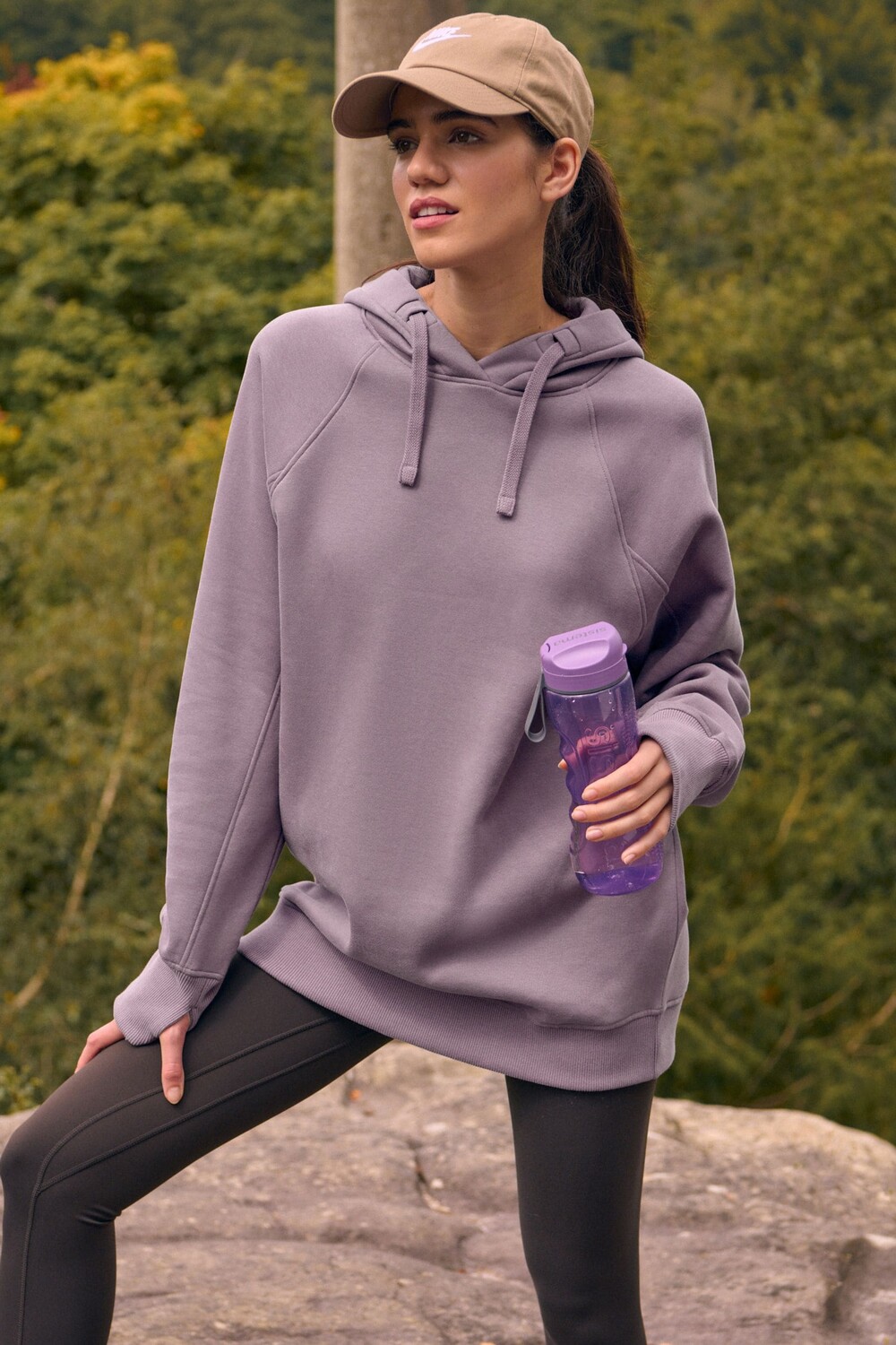 

Толстовка Active Longline с капюшоном Next, фиолетовый