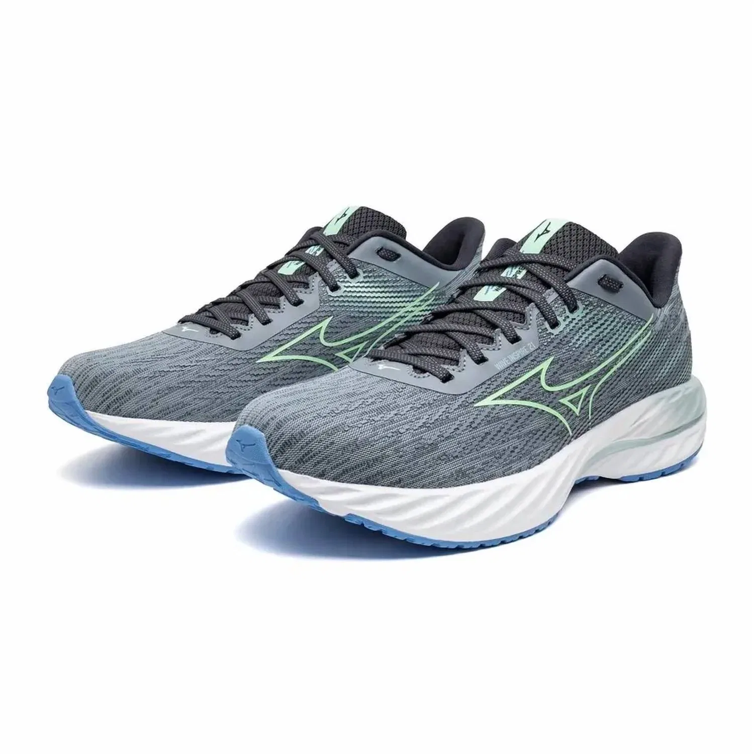 MIZUNO Мужские беговые кроссовки Wave Inspire 21 в цвете Tradewinds-Neo Mint — фото 4
