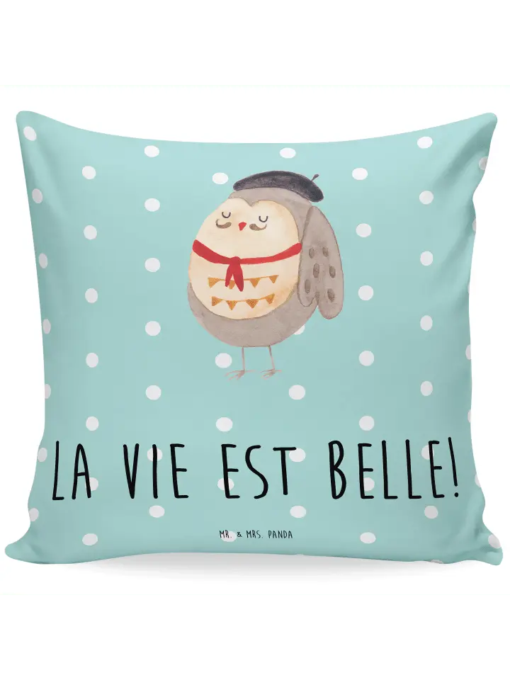 

Подушка Mr & Mrs Panda 40x40 Eule Frankreich, цвет türkis pastell
