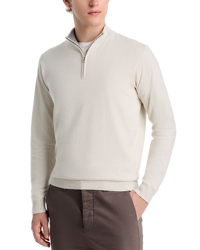 

Коронка Coolspun Хлопковая водолазка на четверть Peter Millar, слоновая кость/кремовый
