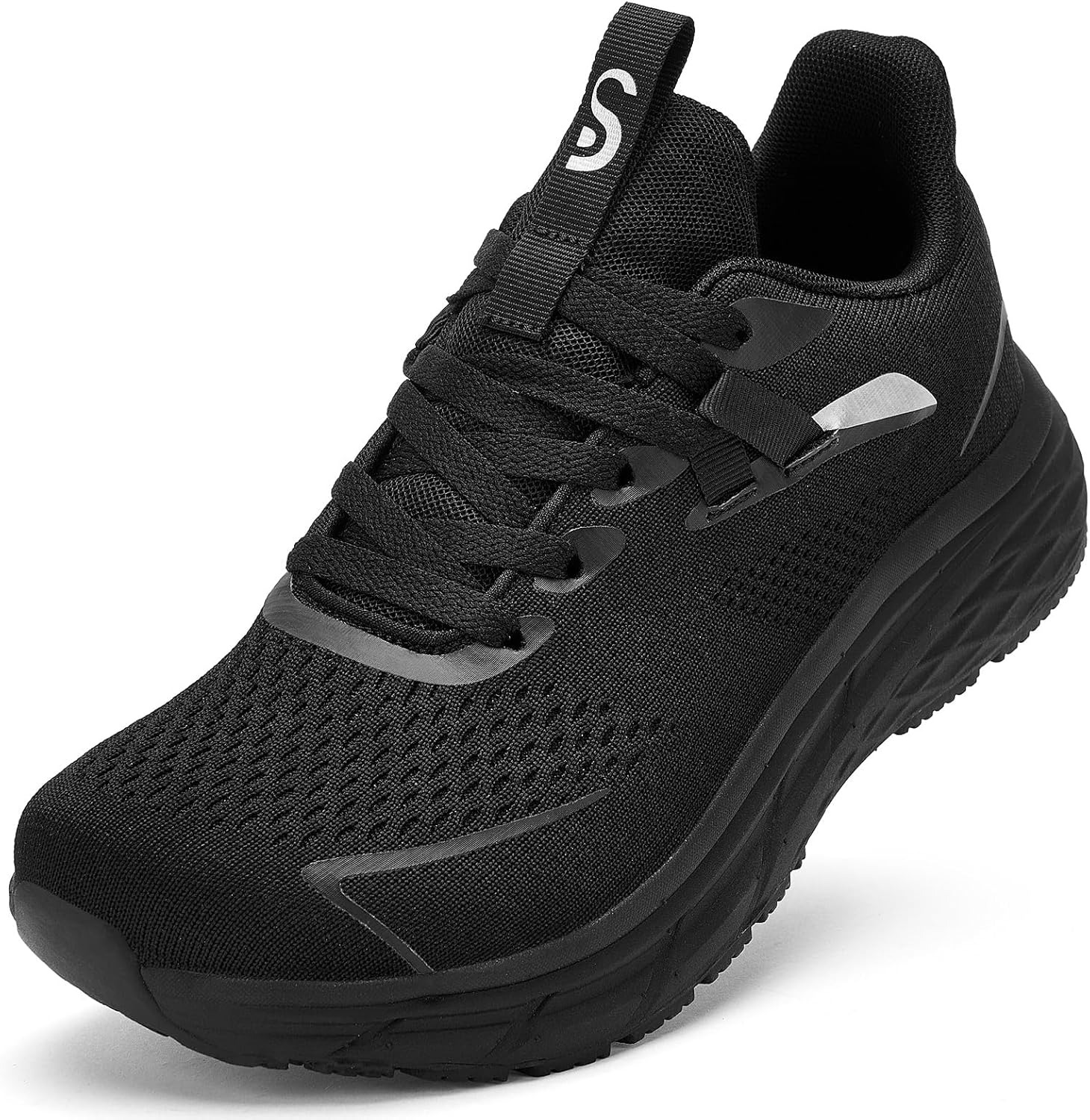 

Кроссовки для ходьбы для мужчин с широкой передней частью стопы, обувь для бега широкого размера, для тренировок в спортзале и тенниса для широкой стопы Slow Man, черный