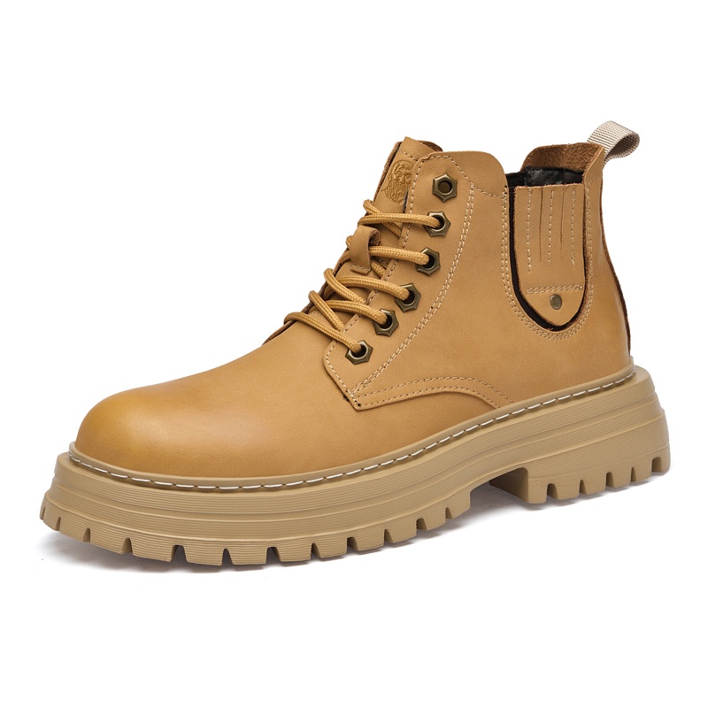 

LAORENTOU Мужские ботинки Martin без подкладки в бежевом цвете, цвет Tan Unlined Shoes