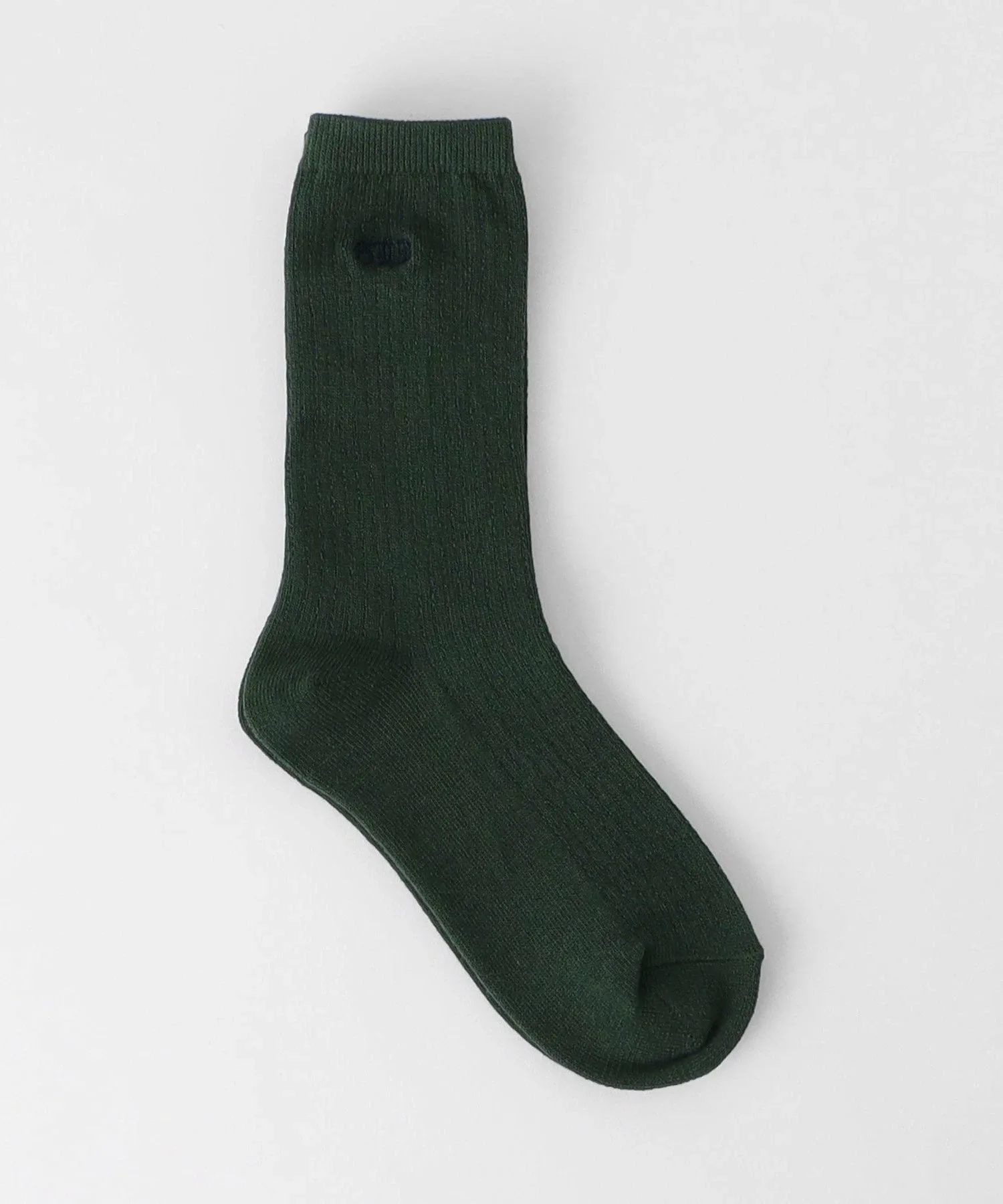 Ребристые носки с логотипом / Детские носки 20-22 см United Arrows Green Label Relaxing, KELLY