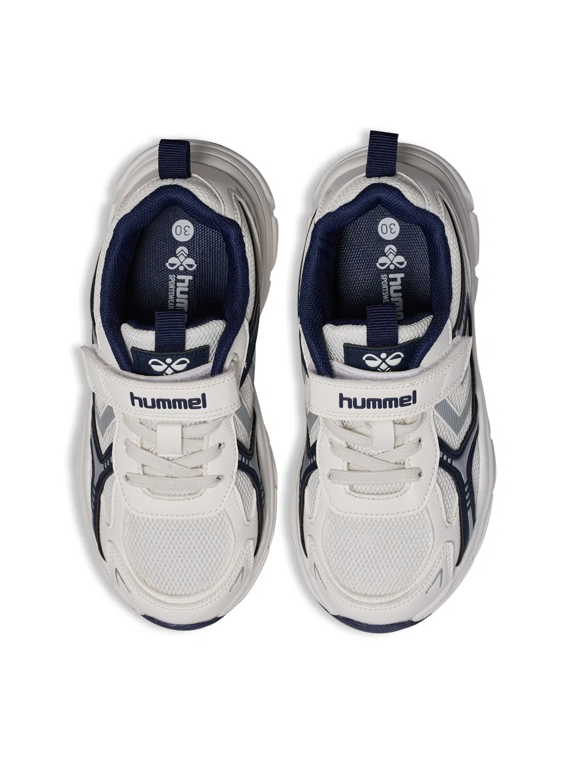 Кроссовки детские на липучке, Hummel, бело-синий — фото 4