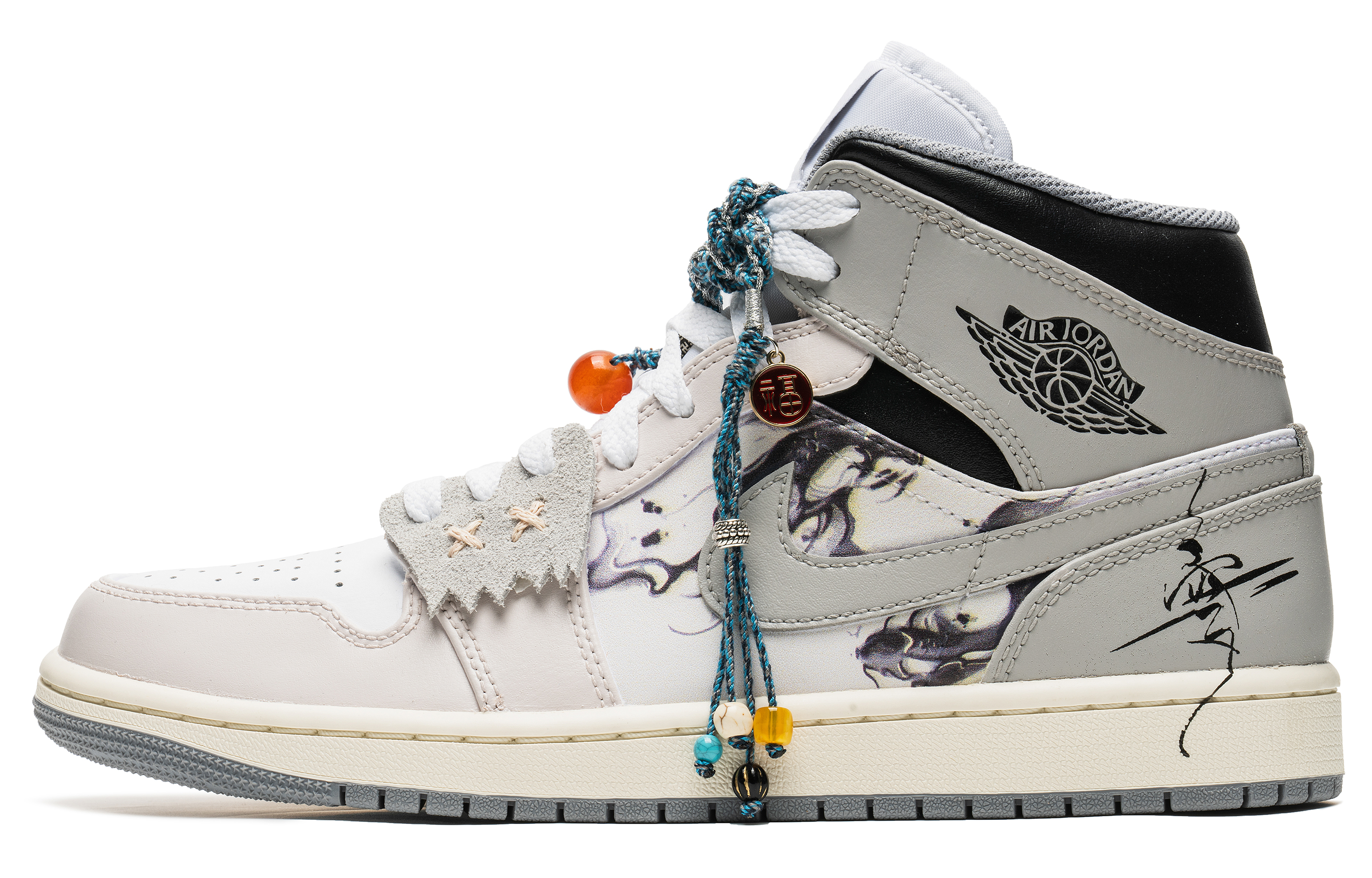 

Jordan Баскетбольные кроссовки Air 1 Mid-Top Vintage, мужские, серо-белые