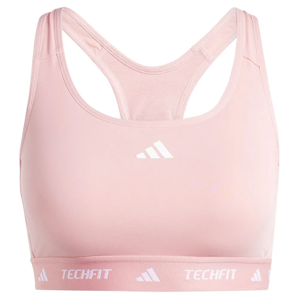 Спортивный бюстгальтер adidas Techfit Medium Medium Impact, розовый — фото 3