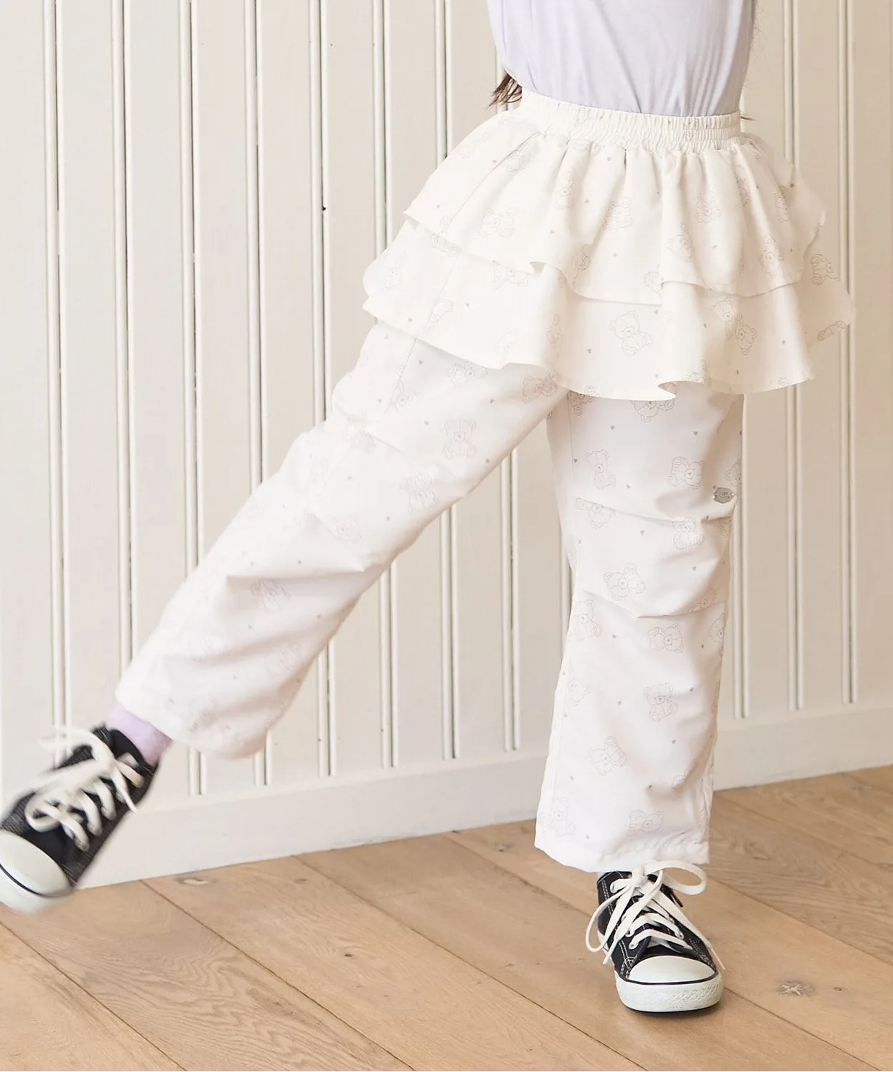 Детские штаны-юбка с водоотталкивающим покрытием Layered Skirt Pants Lycee mine бежевые