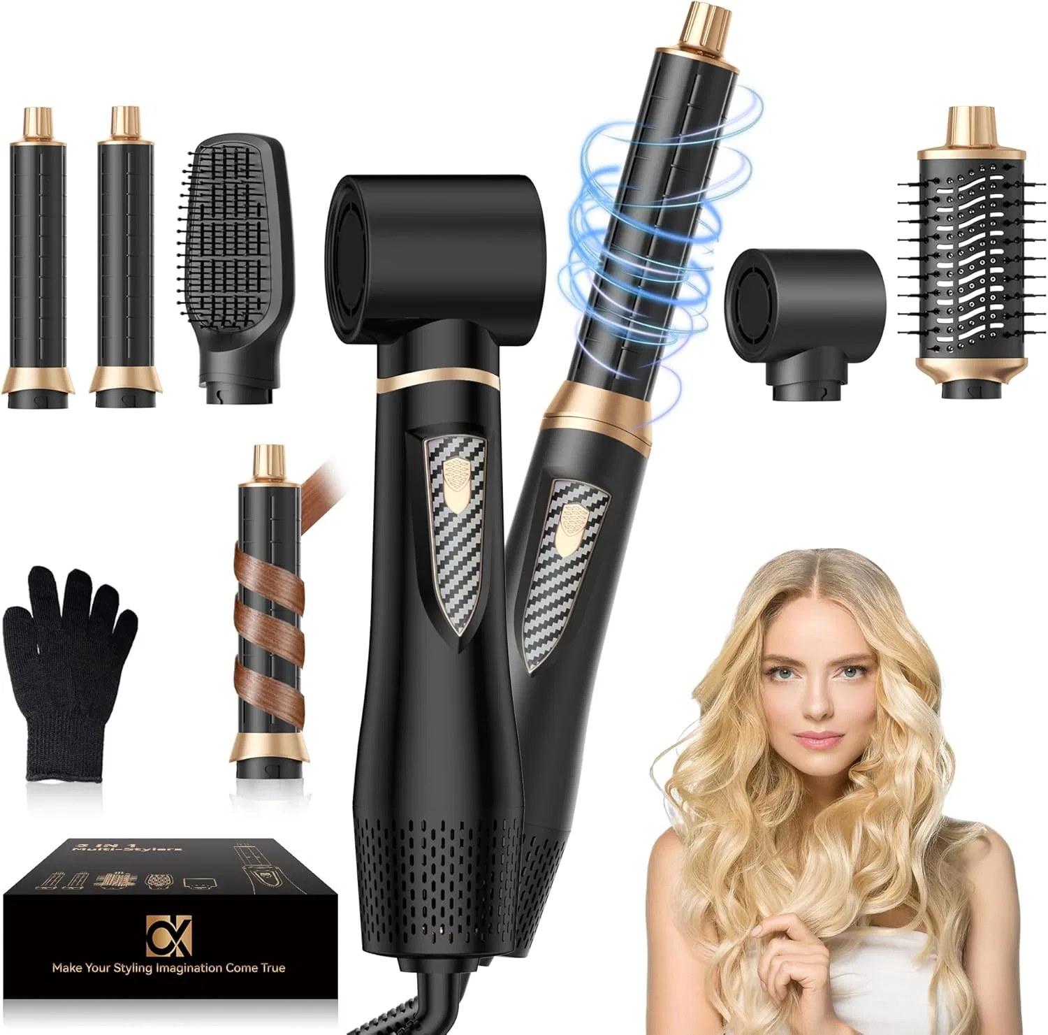 Набор для укладки волос 5-в-1 Airstyler с ионной щеткой-феном Umiga