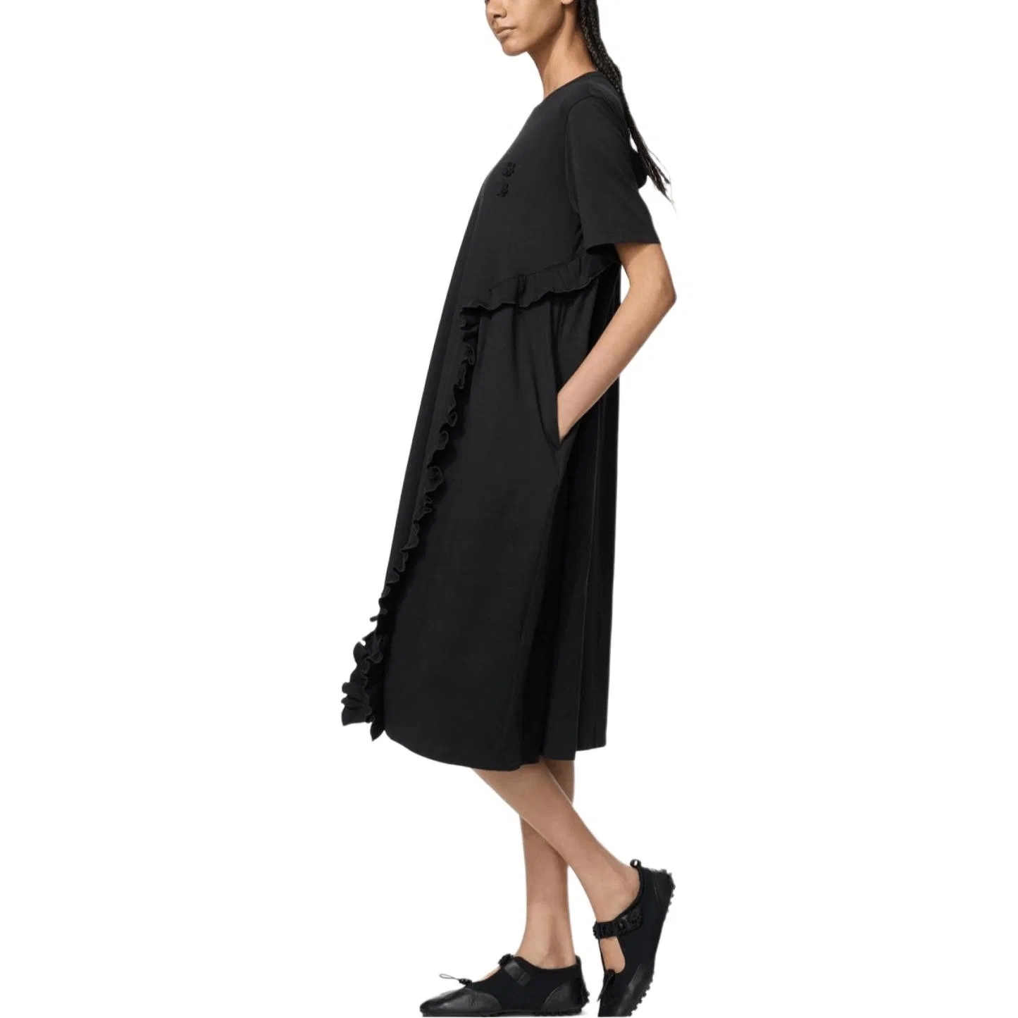 Платье с коротким рукавом UNIQLO x Cecilie Bahnsen черное