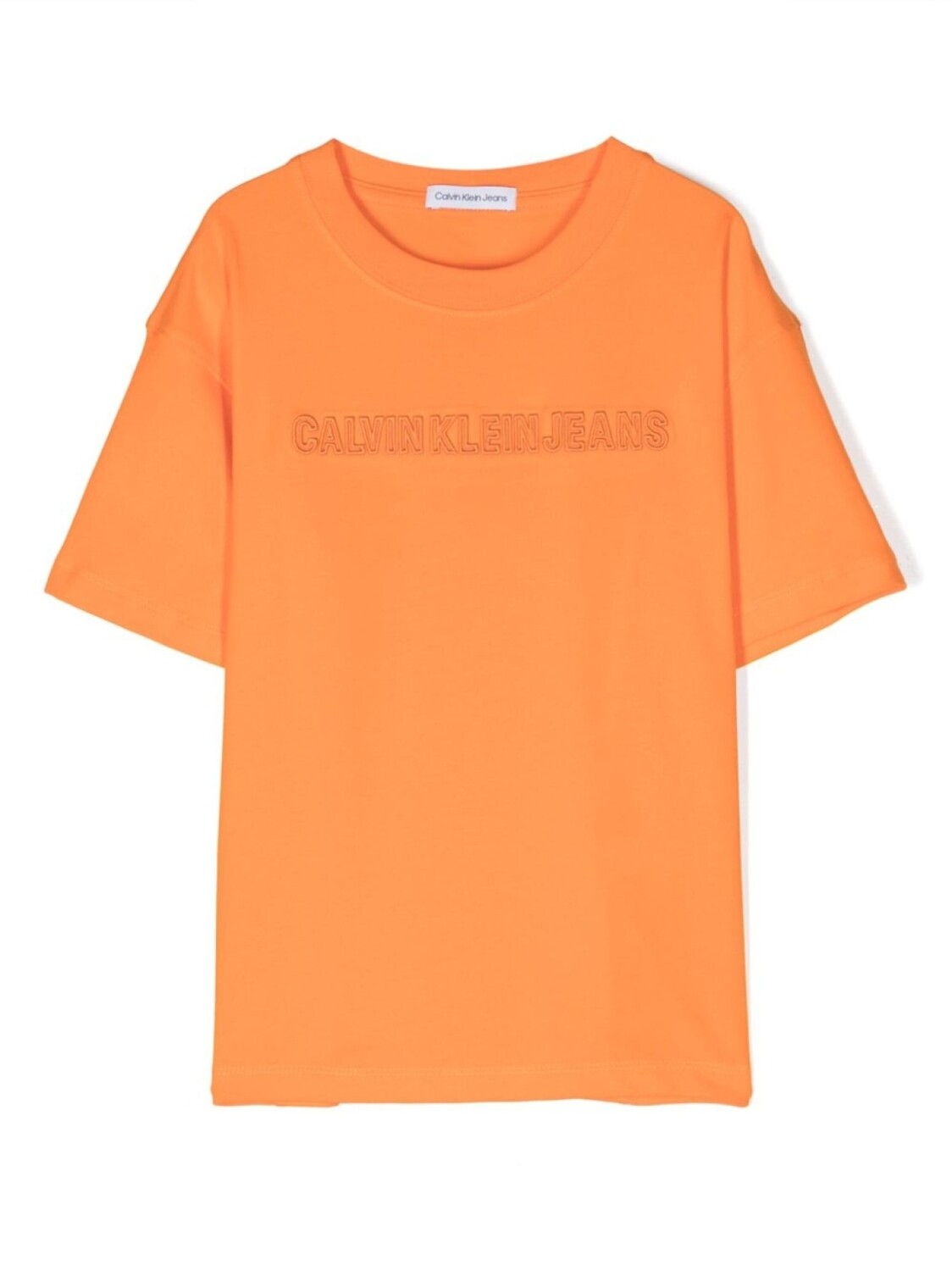 

Футболка с вышитым логотипом Calvin Klein Kids, оранжевый
