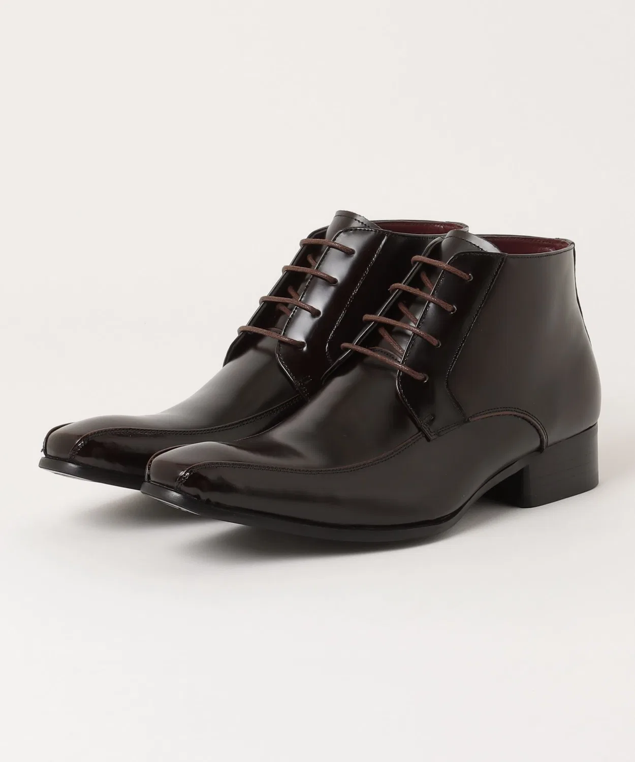 Ботинки кожаные dress boots с шнуровкой, коричневый — фото 4
