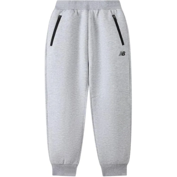 Детские вязаные спортивные брюки New Balance, heather серый