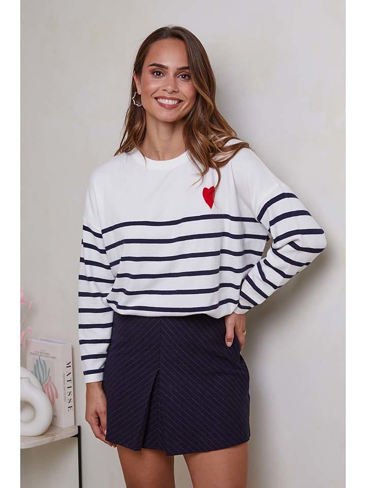 

Пуловер Soft Cashmere, цвет weiß/dunkelblau
