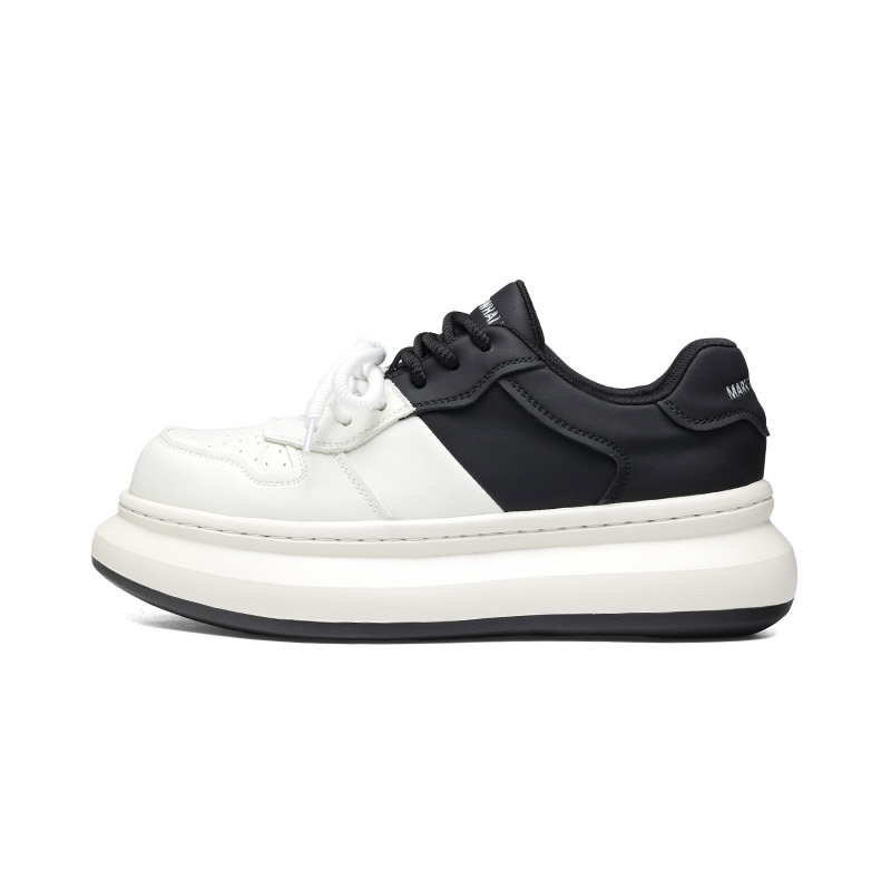 

FAIRWHALE Мужские устойчивые к истиранию увеличивающие рост низкие скейтерские кроссовки бело-черные, цвет White Black