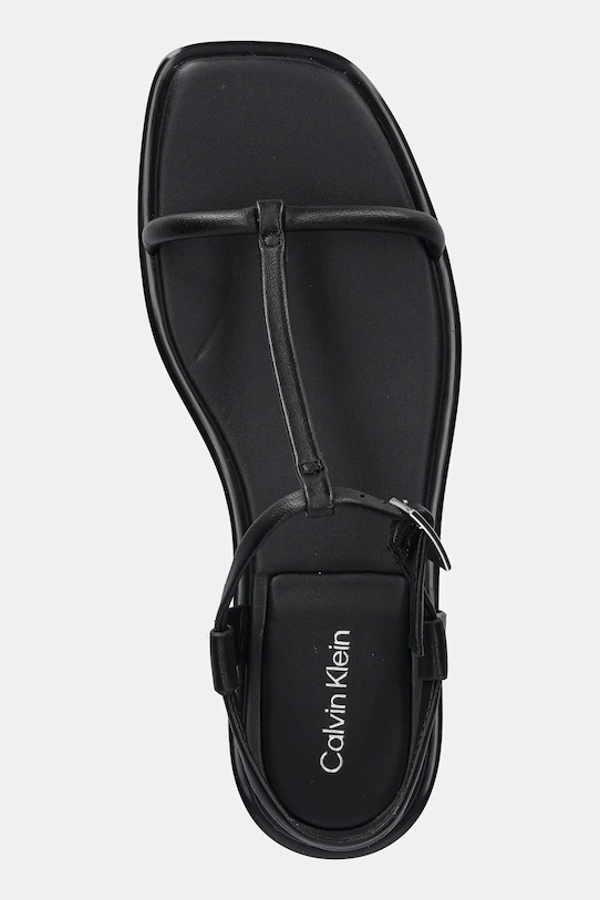 Кожаные сандалии Flat Sandal Squared Buckle Lth Calvin Klein, черный — фото 4