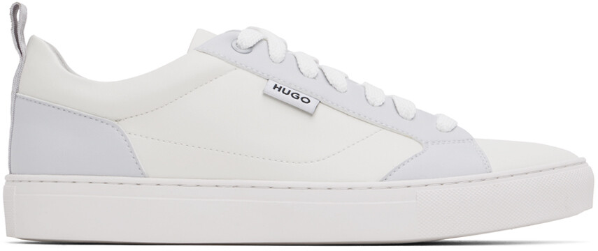 

Кроссовки Cupsole из искусственной кожи белого и серого цвета Hugo