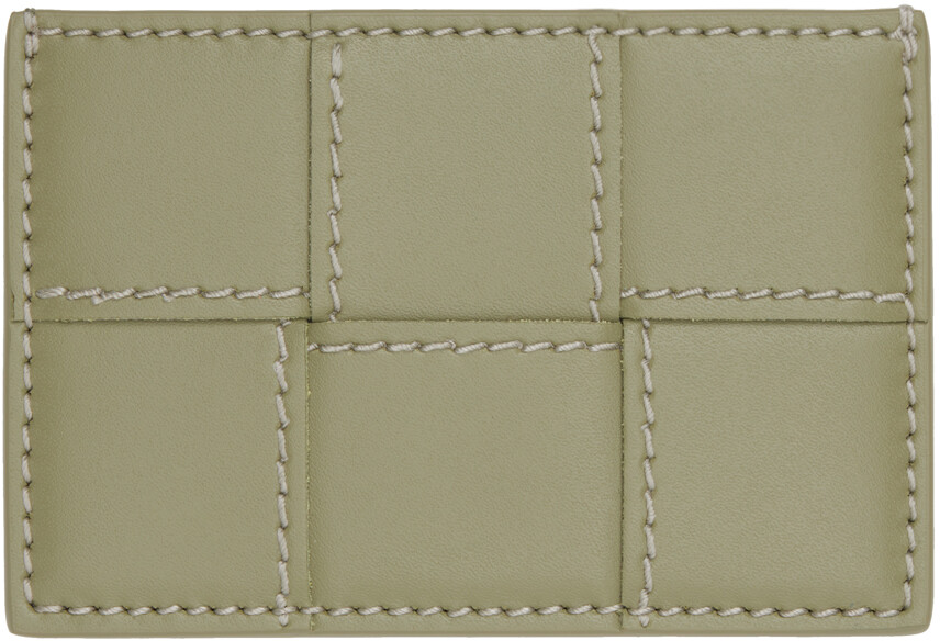 

Зеленый кассетный держатель кредитных карт Bottega Veneta, Travertine/Natural