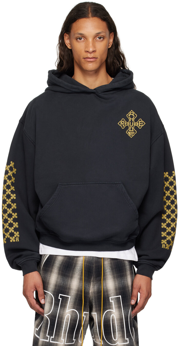 

Эксклюзивная черная толстовка с капюшоном SSENSE Cross Rhude