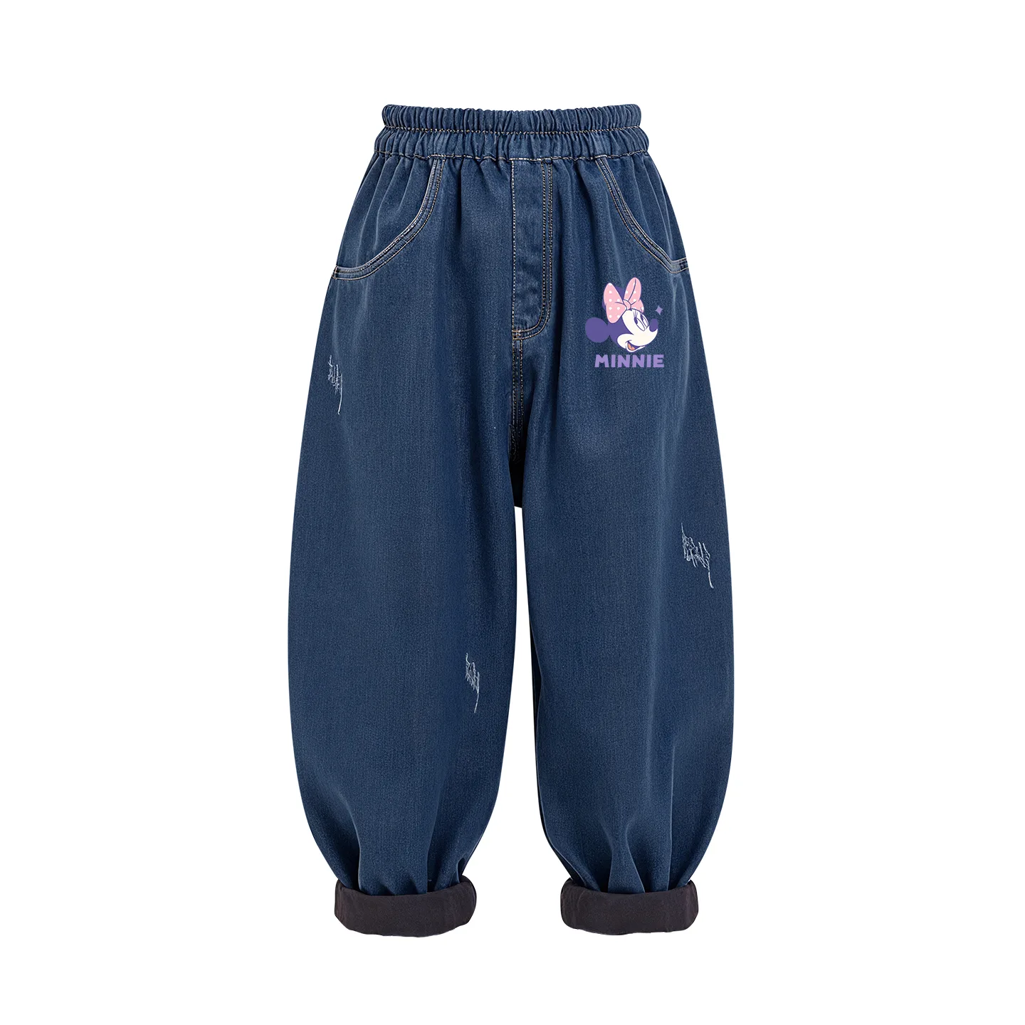 Детские джинсы утепленные с флисовой подкладкой Disney, [Thickened and Fleece-Lined]Dini Knot K Denim Blue