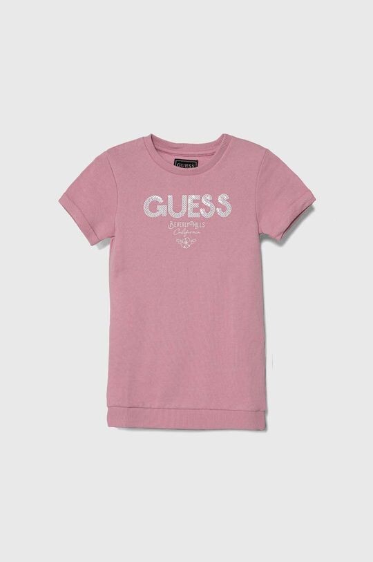 

Детское хлопковое платье Guess, розовый