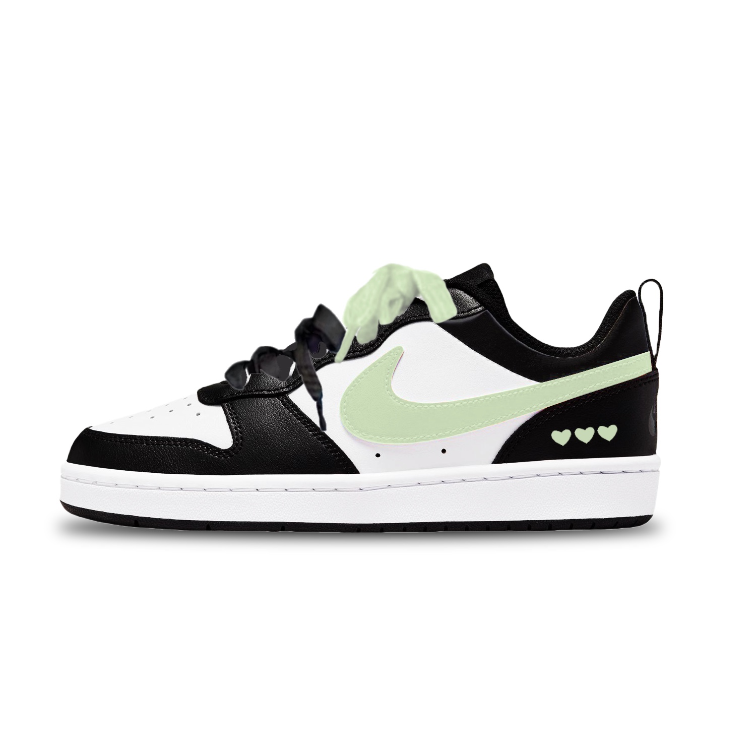 

Nike Court Borough Green Hearts устойчивые к истиранию низкие детские скейтбординг кроссовки Green Unisex