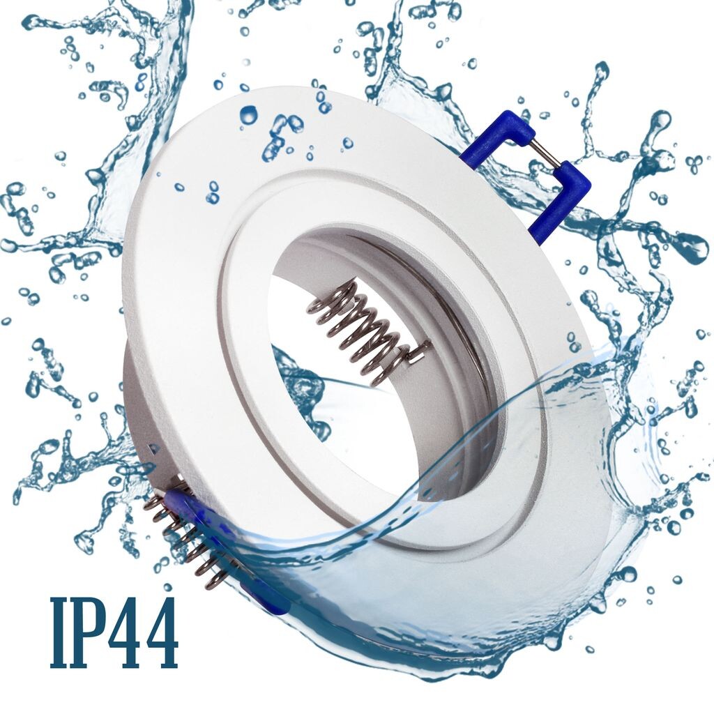 

6x MAXKOMFORT встраиваемый светильник для ванной комнаты IP44 с розеткой GU10 КРУГЛЫЙ белый встраиваемый спот встраиваемый светильник в рамке нержавеющий потолочный точечный светильник спот 5101-WH Maxkomfort GmbH