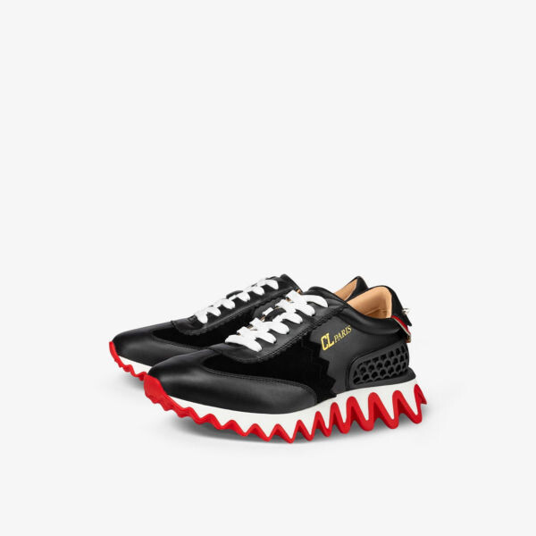 Кожаные кроссовки Loubishark Donna Christian Louboutin, черный — фото 3