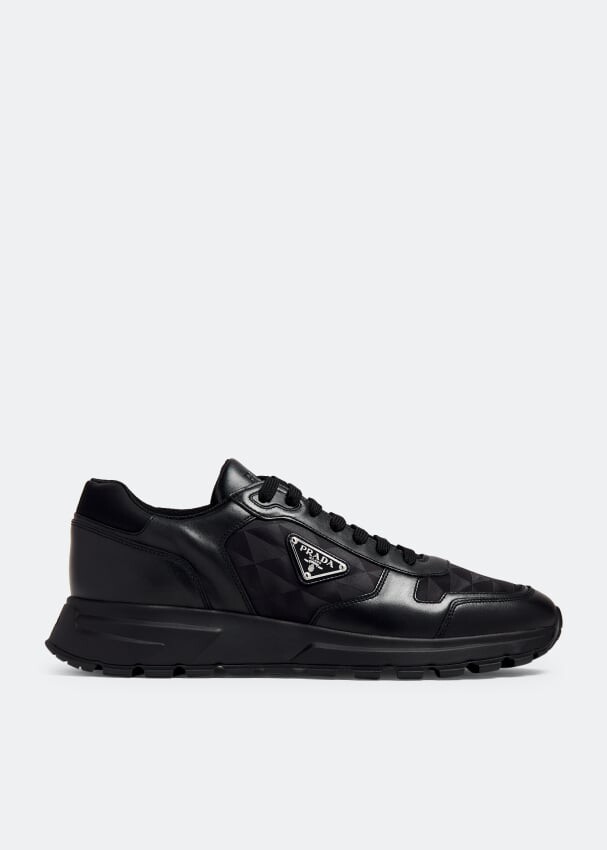 

Кроссовки Prada Leather And Nylon, черный