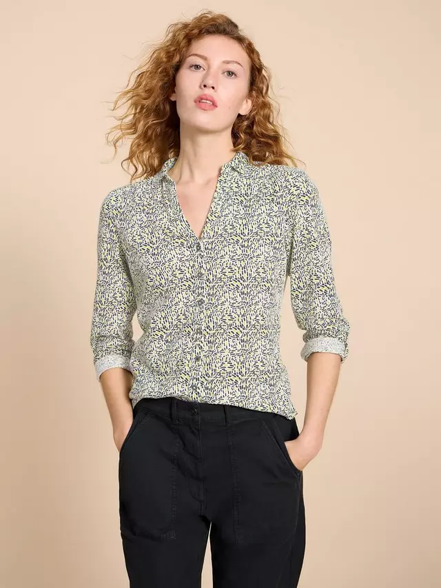 

Рубашка White Stuff Annie Cotton Jersey, цвет ivory/multi