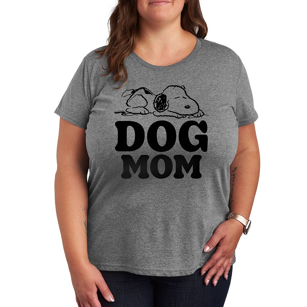 

Футболка с рисунком Plus Peanuts Snoopy Dog Mom Licensed Character, цвет Heather Gray