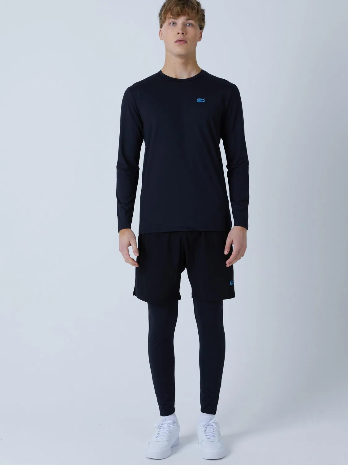 Спортивная футболка Sportkind Performance Shirt с круглым вырезом и длинными рукавами, черная