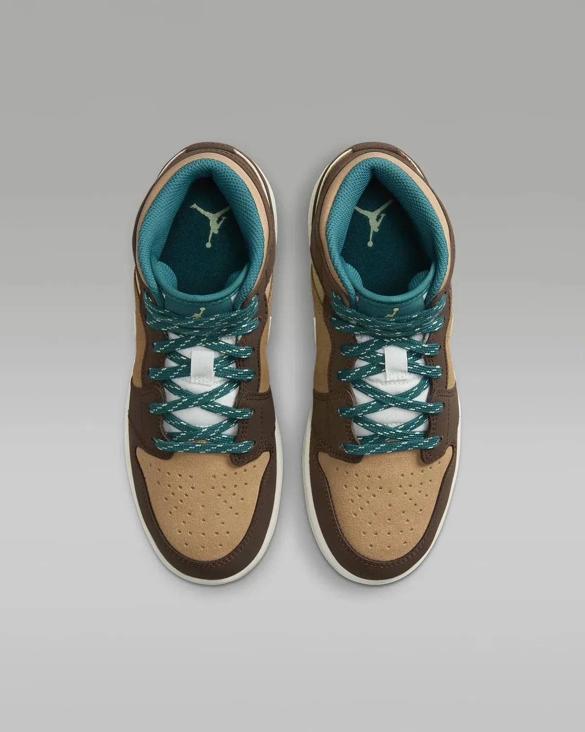 Детские кроссовки Nike Air Jordan Mid DZ6335, коричневые, в стиле Lifestyle HTAT239 — фото 4