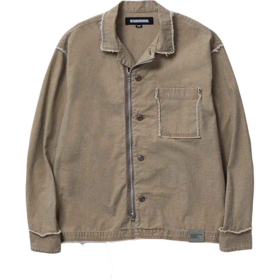 

Необрезная молния длинный рукав рубашка NEIGHBORHOOD, коричневый