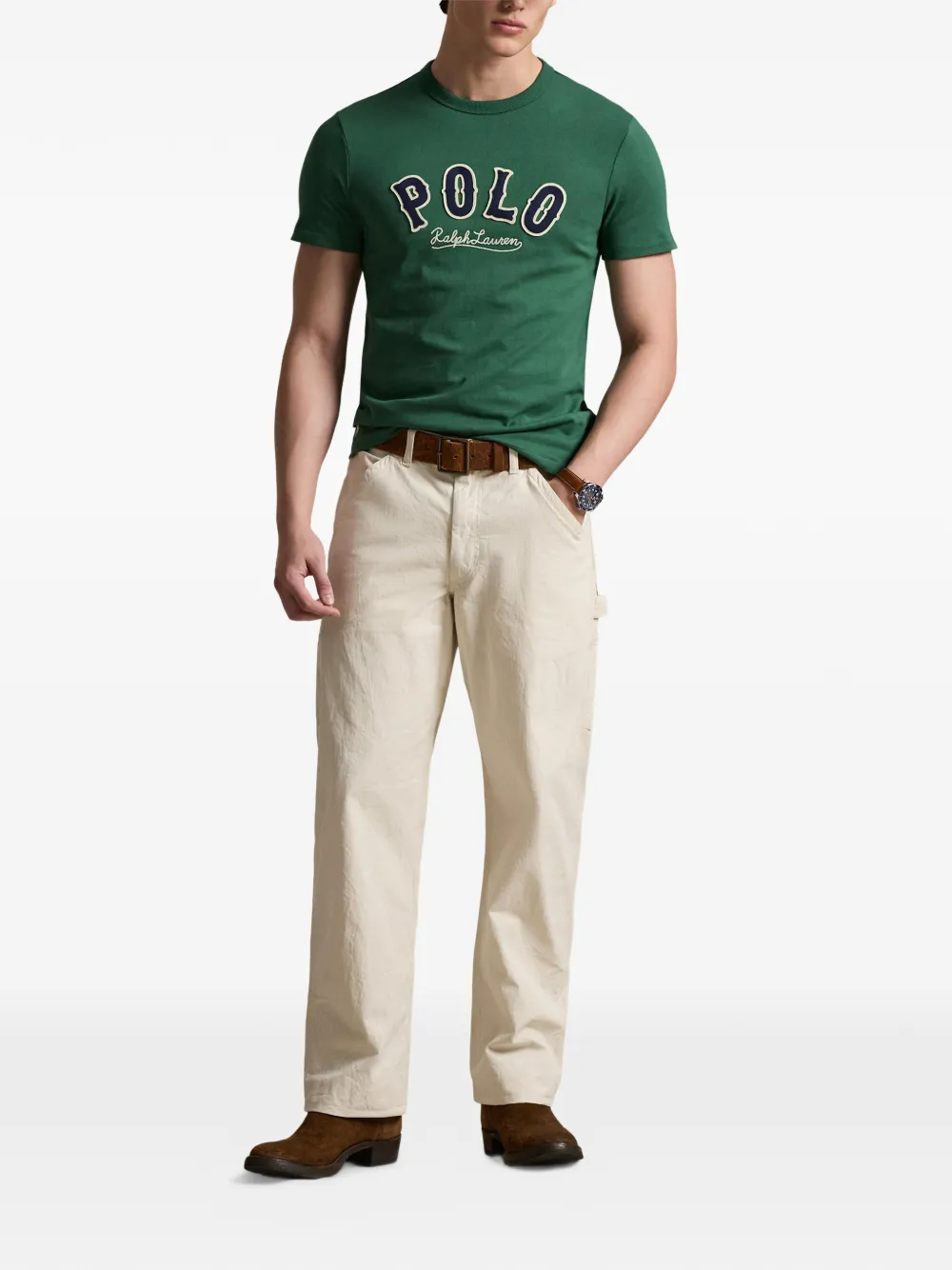 Футболка с логотипом Polo Ralph Lauren, зеленый — фото 2