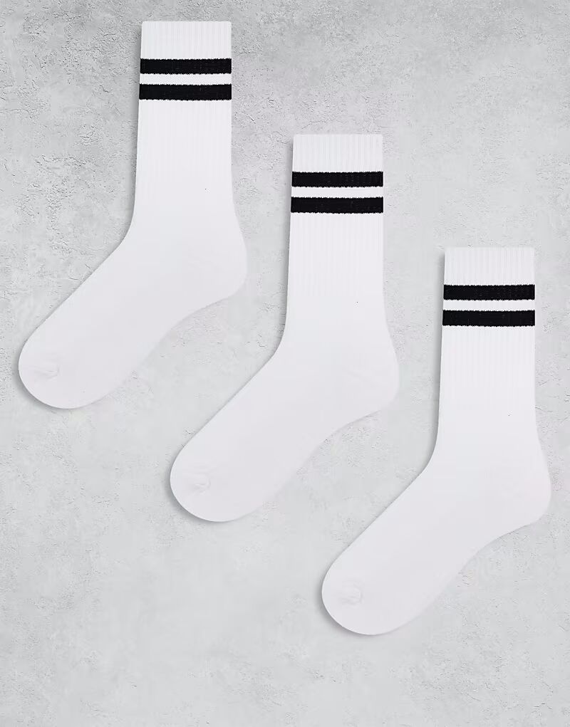 

Носки Cotton On, 3 пары, в белую спортивную полоску Cotton:On