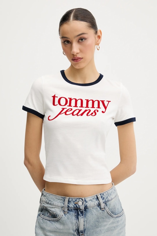 

Хлопковая футболка Tommy Jeans, белый