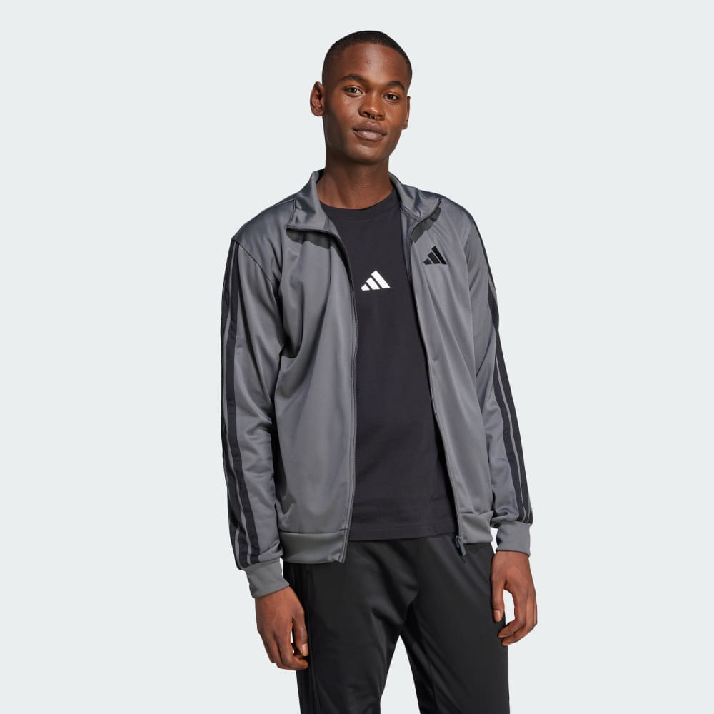 Спортивная толстовка Adidas 3-Stripes Tricot Regular Track Jacket, цвет Grey Six — фото 3
