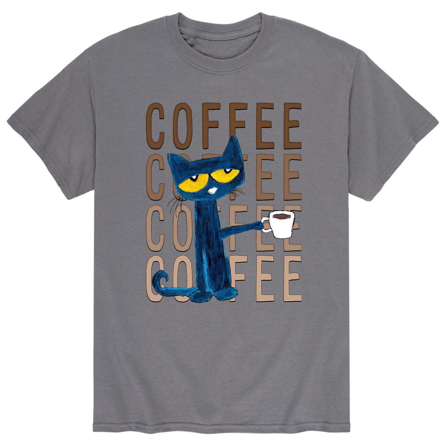 

Мужская футболка Pete The Cat Coffee с повторяющимся узором Licensed Character