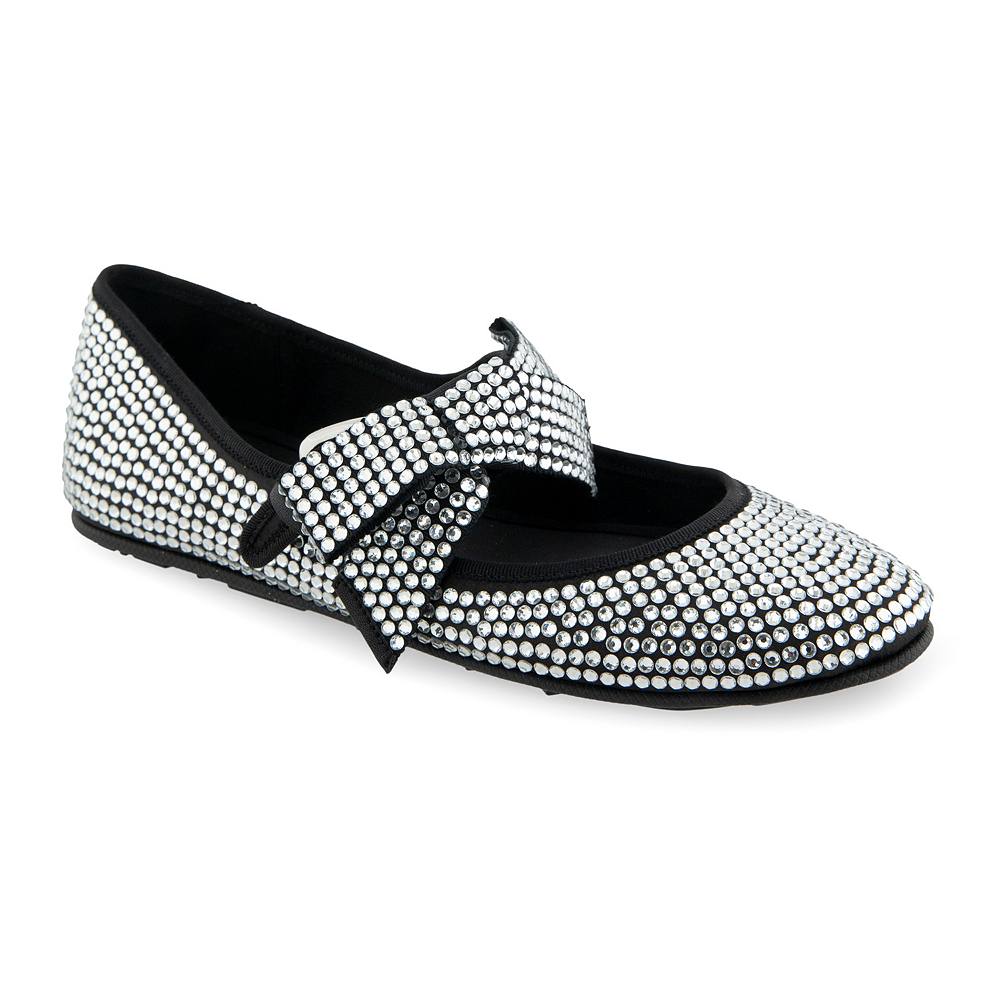 Аэрозоли Poppy Женские туфли на плоской подошве Mary Jane Aerosoles, цвет Black Satin Fabric Cry