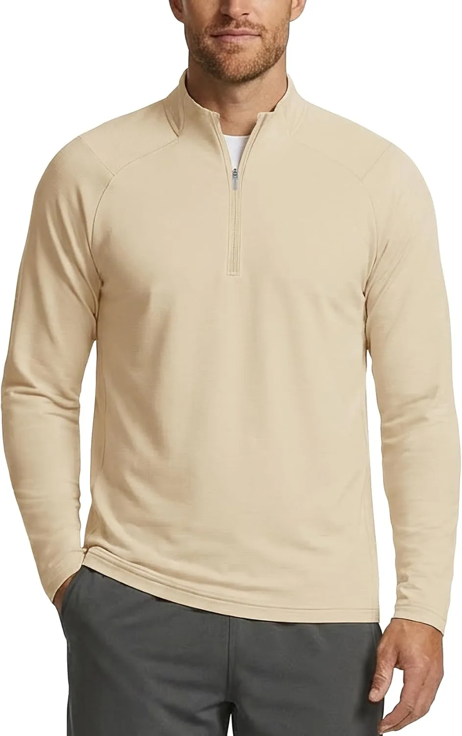 

Zengjo мужская спортивная кофта 1/4 молнии Mid-Weight Moisture Wicking