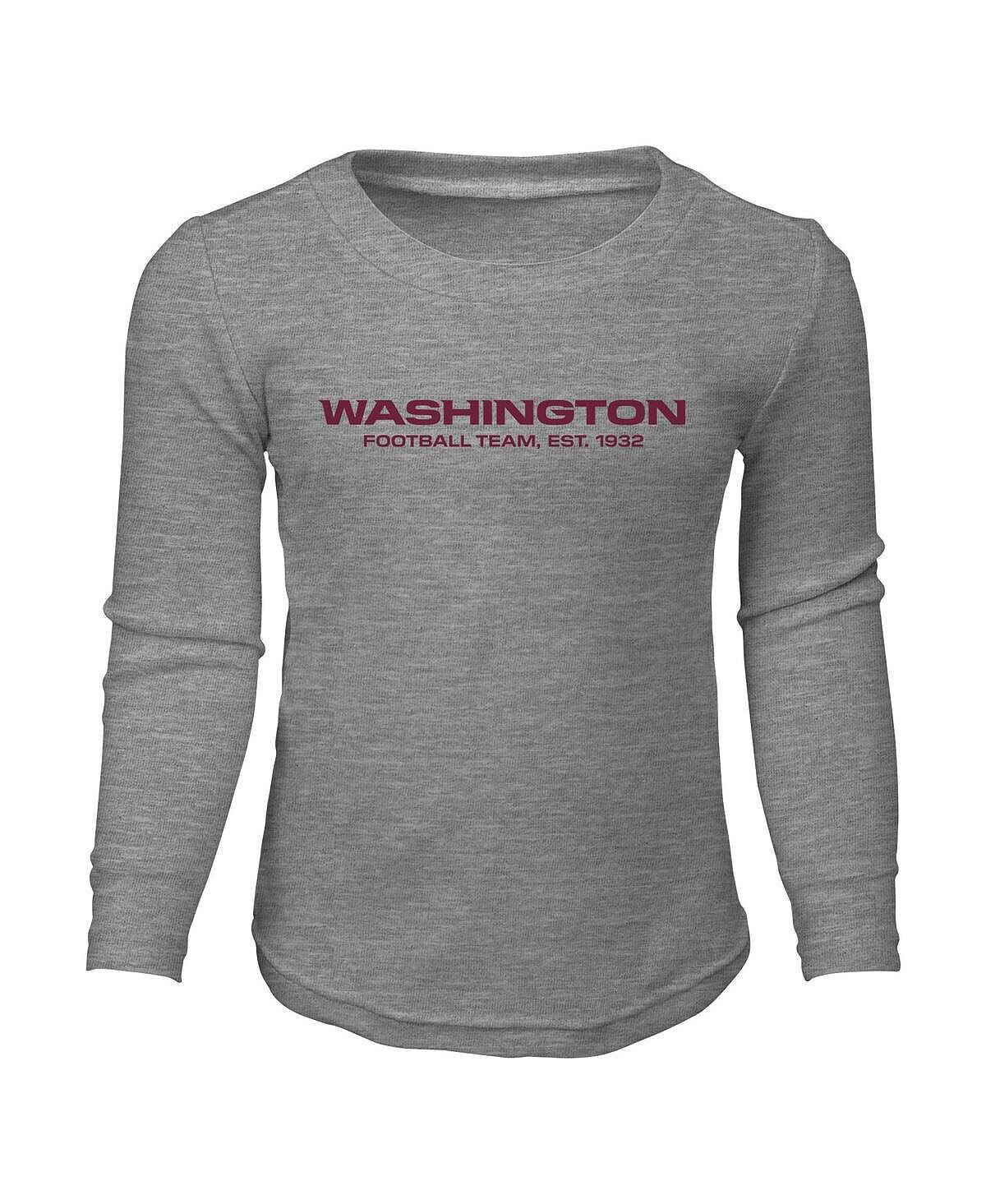 

Комплект для сна с футболкой и брюками с длинными рукавами Big Boys Heather Grey Washington Football Team Outerstuff