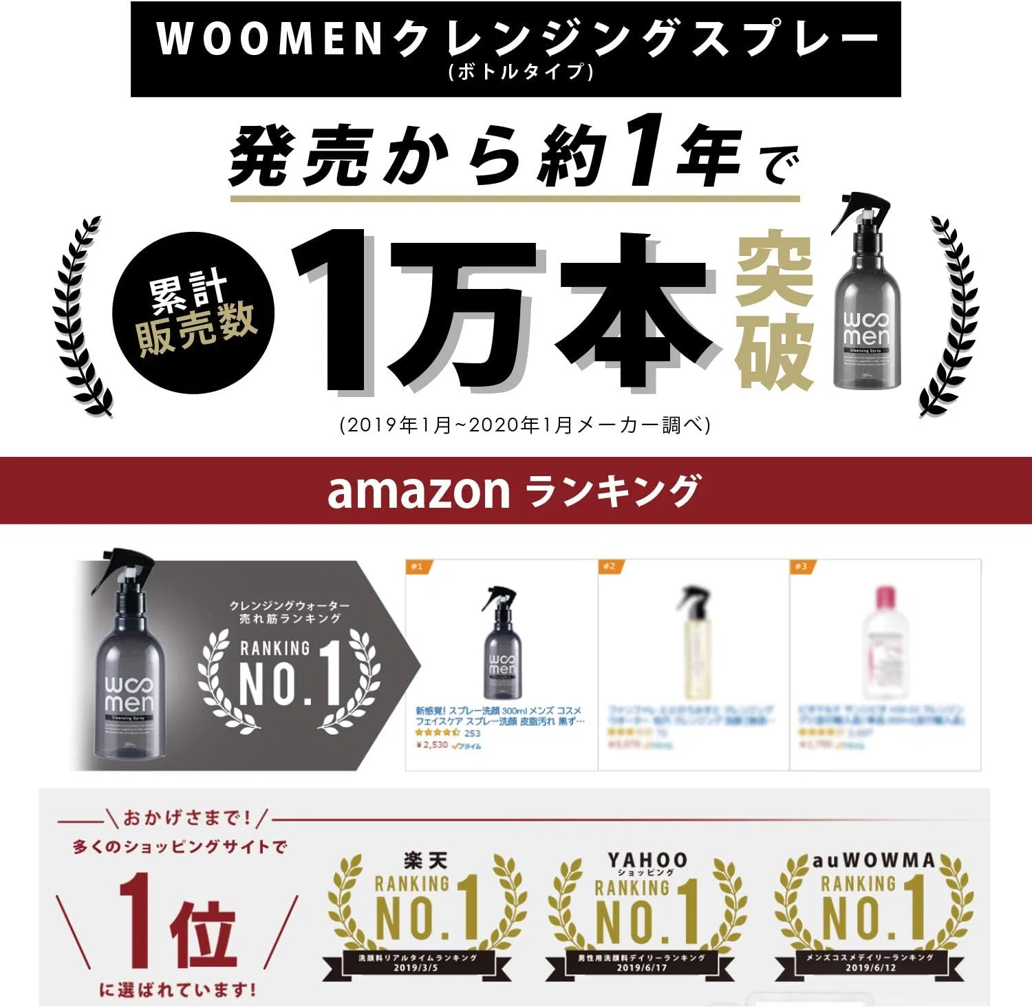 Очищающий спрей для лица Woomen, набор 2 шт по 250 мл, без отдушки — фото 2