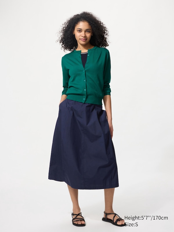 

Юбка-Кокон из хлопковой смеси Uniqlo, синий