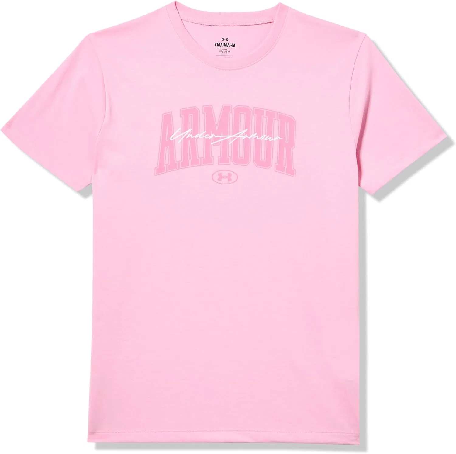 Футболка для девочек с коротким рукавом Under Armour, розовая/белая/розовый закат