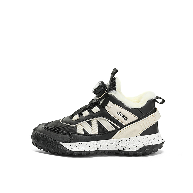 

Антиударные устойчивые к истиранию дышащие утепленные высокие детские повседневные ботинки kids' Jeep, черный