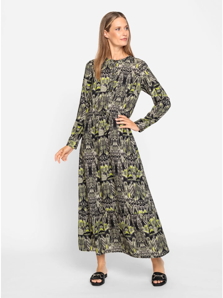 

Платье с принтом цвета хаки и черного цвета Heine