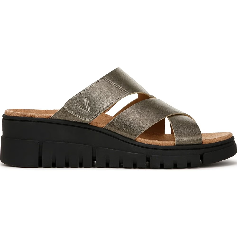 Босоножки на танкетке Uptown Sunset Vionic, gunmetal leather