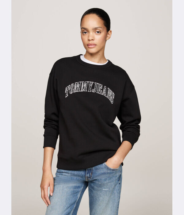 

Толстовка Tommy Jeans Varsity Loose Fit, черный