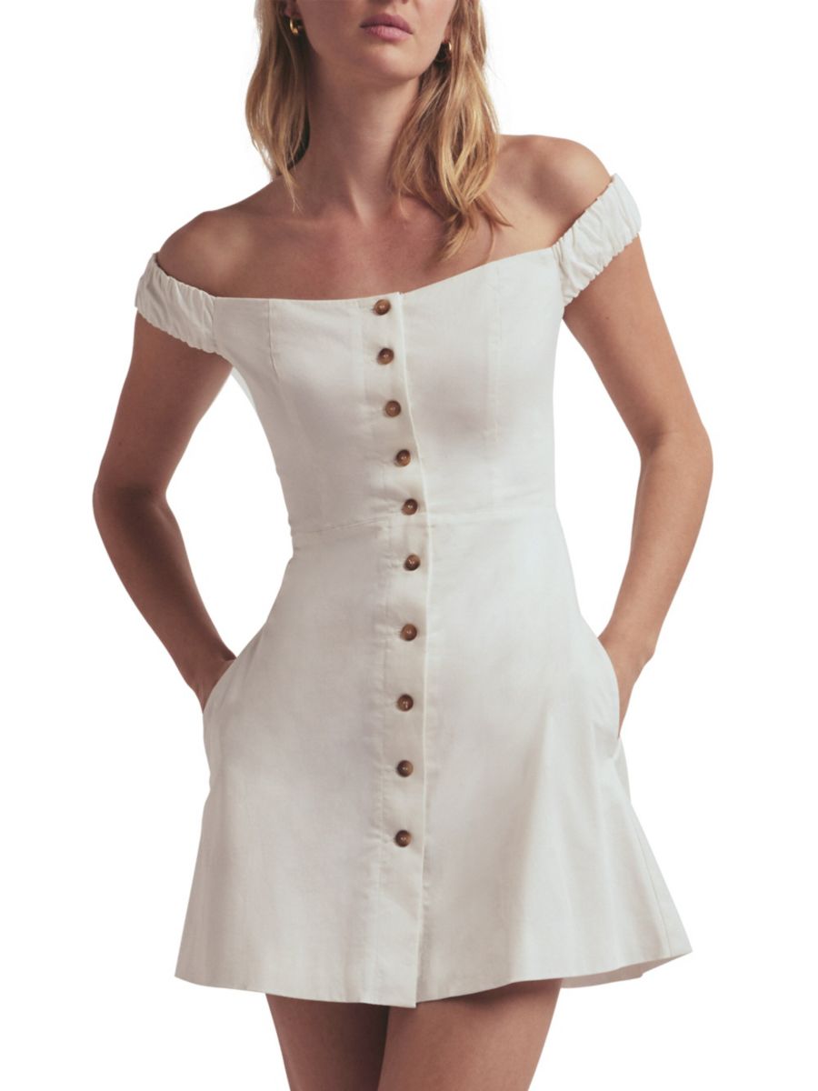 

Мини-платье с открытыми плечами Lovesick Favorite Daughter, белый